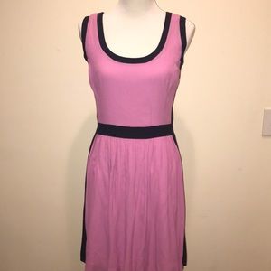 Pink and navy shift dress